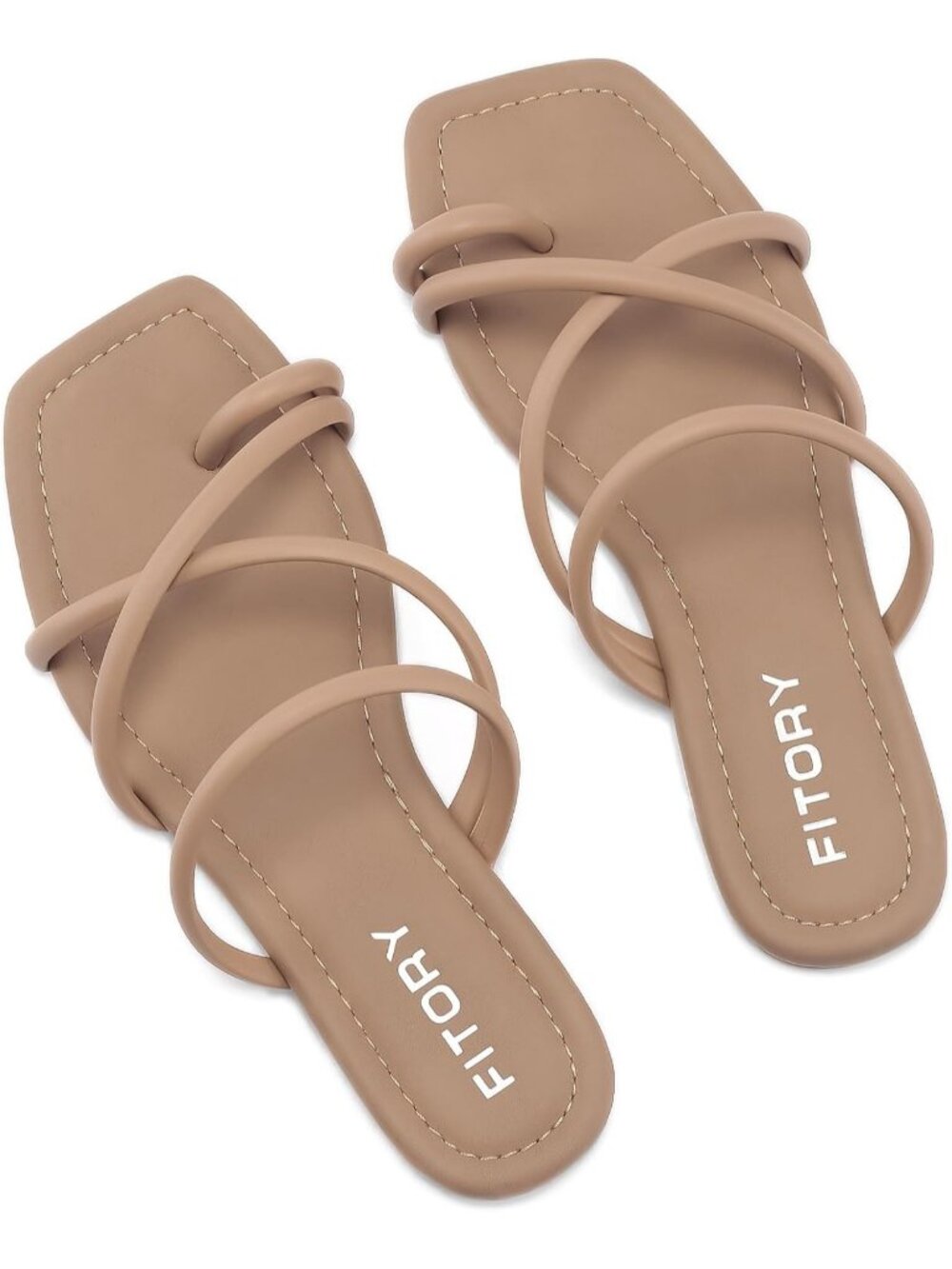 Women's Camel Summer Flat Toe Ring Thong Open Toe Cross Strap Fashion Shoes